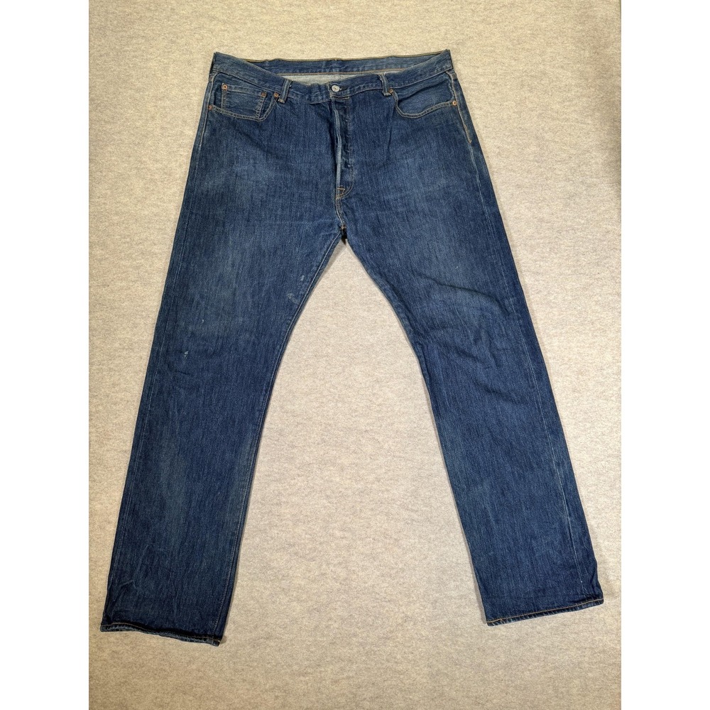 Levis 501 Jeans Mens 40x34 Medium Wash‎ Blue Denim Regular Straight Button Fly